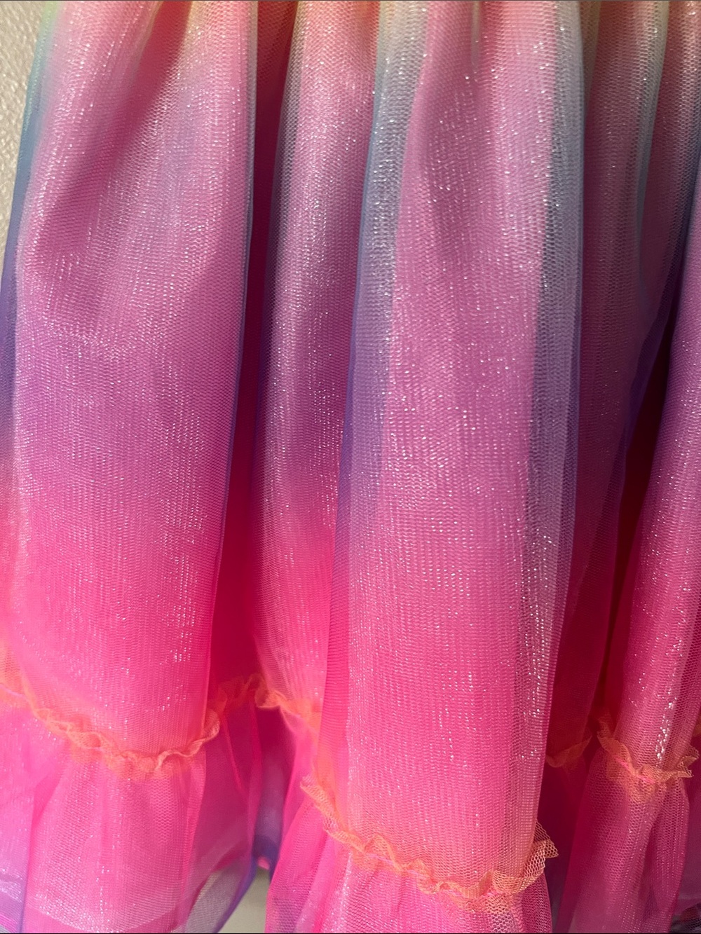 Nickelodeon White Hooded Unicorn Dress with Pink, Purple and Yellow Tulle Skirt - Picture 3 of 8